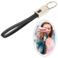 thumbnail image 3 of EeaseMX Cable de carga de cuero para teléfono móvil, multifunción, dos en uno, llavero con cable de datos (tipo C, negro), 3 of 7