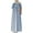Blue, variant on Fesfesfes Women Round Neck Loose Long Sleeve Dress Stripe Linen Ankle-length Dress Long Dress