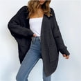 thumbnail image 3 of Baberdicy Women's Long Knitted Cardigan, New Loose Weave Large Size Sweater Coat , Oversized Knit Cardigan, Longline Duster Sweater, Relaxed Coat Black L, 3 of 3
