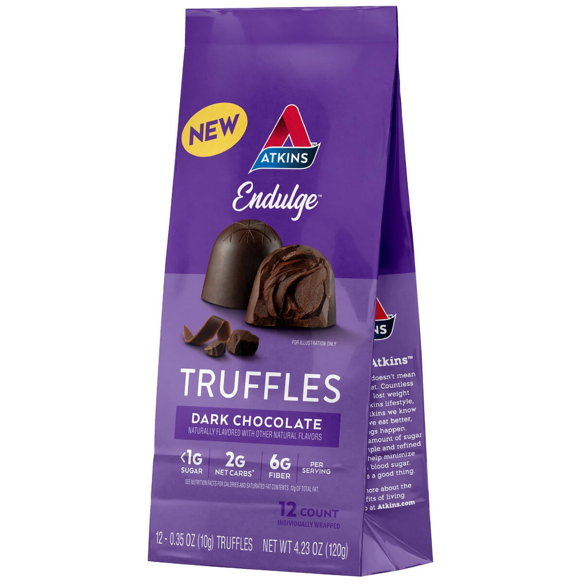 (3 pack) Atkins Endulge 4pk-1.06oz Dark Chocolate Truffles