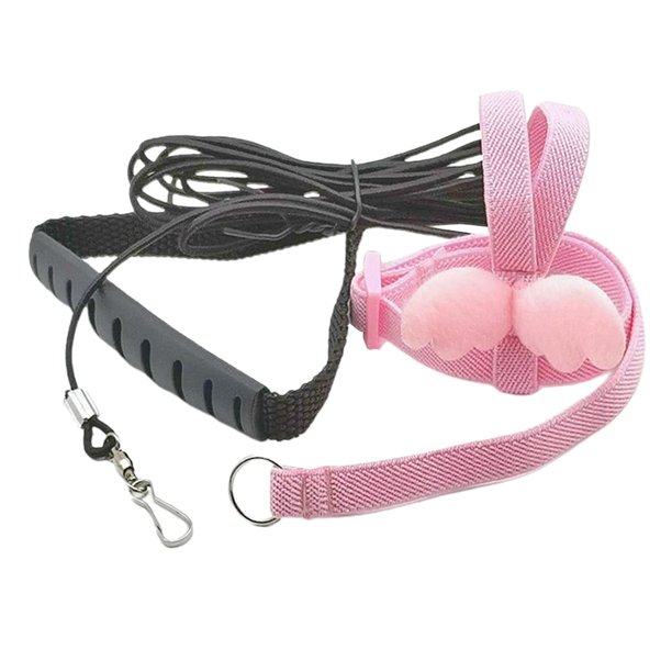 Arnés y correa para pájaros, cuerda de entrenamiento antimordida voladora ajustable para loros gris affricano - Rosa 7mm Colco Cuerda de correa de arnés para pájaros pequeños