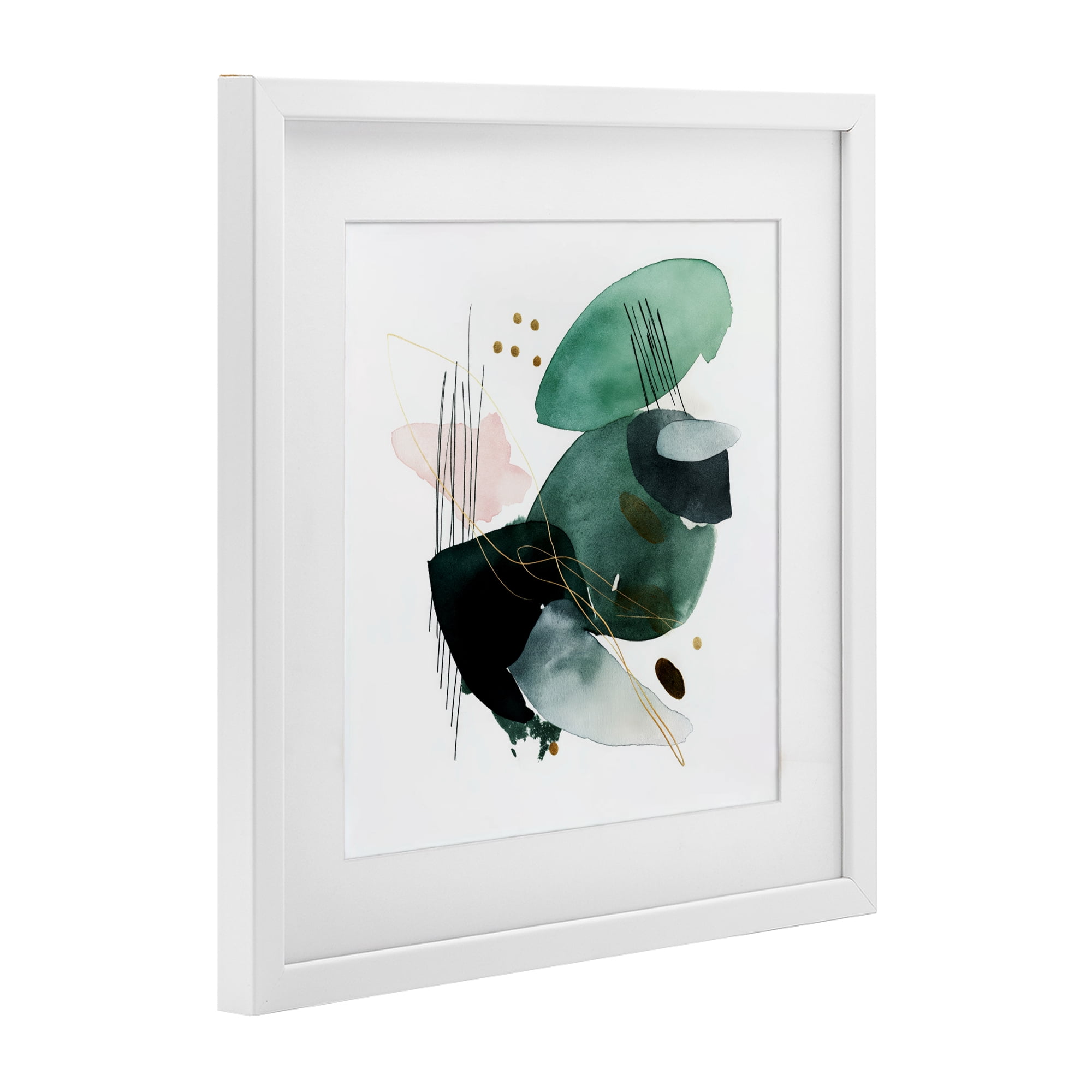 Stupell Industries Verdant Horizon Shapes White Framed Print Under Glass, design by Svetlana Aleynikova