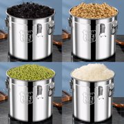 Yibooy 12L304 Stainless Steel Airtight Canister w/Lid Food Container for Home Kitchen