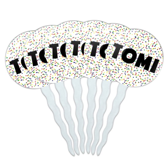 Tomi Cupcake Picks Toppers - Set of 6 - Mutlicolored Speckles