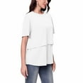 thumbnail image 5 of THDHVS Maternity Shirts for Women,Maternity T Shirts,Women Maternity Clothing Solid Color Short Sleeve Double-layer Nursing Top Multifunctional T-shirt White M, 5 of 7