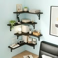 thumbnail image 2 of Fairy 5pcs Corner Floating Shelves for Wall, Rustic Wood Wall Shelves, 16.1x11.4 inches, Black, 2 of 6