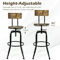 thumbnail image 6 of Gymax Set of 4 Industrial Bar Stool Adjustable Swivel Counter-Height Dining Side Chair, 6 of 10