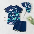 thumbnail image 2 of KPOPLK Toddler Baby Boy Rash Guard Swimsuit Shark Zip Up Long Sleeve Swimwear Tops Swim Shorts with Hat 3pcs Bathing Suit(Navy,2-3 Years), 2 of 6