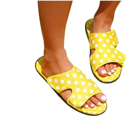 

Large Size Sandals Women s Outer Wear One-line Wave Point Open Toe Beach Sandals