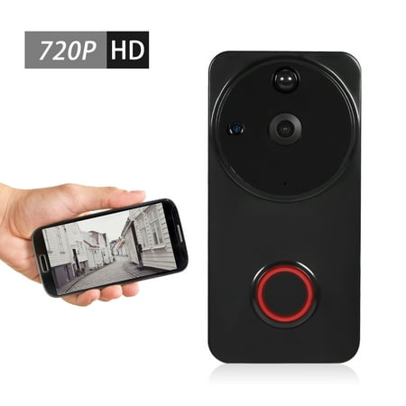720P WiFi Visual Intercom Door Phone 2-way Audio Video Doorbell Support Infrared Night View PIR Motion Sensor Motion Detection Android IOS APP Remote Control for Door Entry Access Control, (Best Remote Access App For Android)