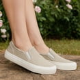thumbnail image 2 of Cushionaire Fulton Canvas Womens Slip On Sneakers, Lightweight Comfortable Casual Sneakers for Women with Memory Foam, 2 of 15