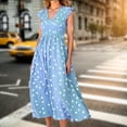 thumbnail image 4 of Vestidos de Playa para Mujeres Vestido Bobo Floral Envuelto con Cuello en V y Gran Vuelo para Compras FLhrweasw Para estrenar, 4 of 7
