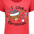 thumbnail image 4 of Inktastic I Love Christmas Cute Teddy Bear Women's Plus Size T-Shirt, 4 of 5