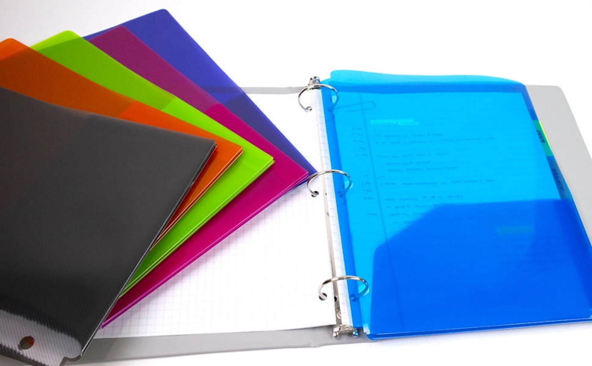 BAZIC 2 Pockets Poly Folder Portfolio, 3 Hole Document Folders, 6-Pack