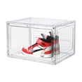 thumbnail image 3 of Hassch 3 Pack Large Shoe Boxes Stackable, Sturdy Plastic Shoe Storage Box with Door, Shoe Container for Sneaker Display, White, 3 of 5