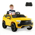 thumbnail image 1 of Gymax 12V Kids Ride On Car Chevrolet Tahoe Electric Truck SUV Remote w/ Light & Music Yellow, 1 of 9