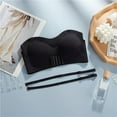 Women Strapless Bra Seamless Bralette NonSlip Push Up Bandeau with Detachable Strap Tube Top