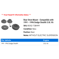 thumbnail image 2 of Rear Strut Mount - Compatible with 1991 - 1996 Dodge Stealth 3.0L V6 1992 1993 1994 1995, 2 of 2