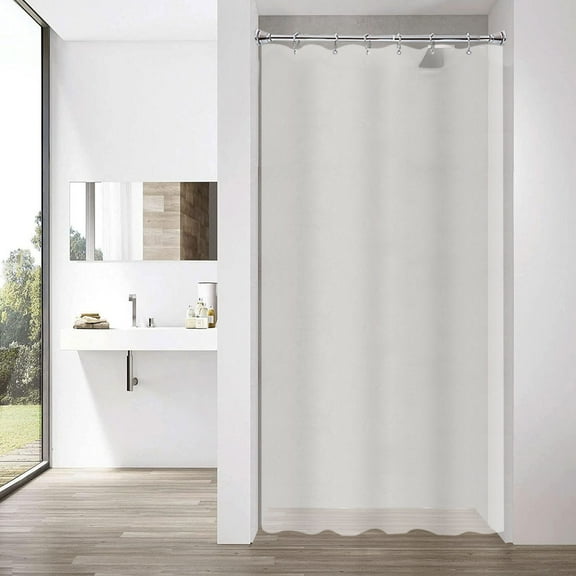 Yisure Half Size Shower Curtain Narrow Stall Frost PEVA W36xL84 inch long Length Curtain Liner