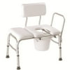 Carex Vinyl Padded Tub Transfer Bench Cut Out and Commode Pail, 300 lb Weight Capacity, White