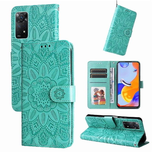 Funda tipo cartera GANGXUN para Xiaomi Redmi Note 11 Pro 4G/5G , diseño girasol, cuero PU, soporte, cierre magnético, tarjetero