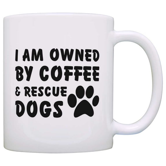 ThisWear Dog Lover Gift Owned by Coffee and Rescue Dogs Animal Rescue 11 ounce Coffee Mug