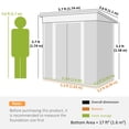 thumbnail image 3 of Outsunny 6' x 4' Metal Outdoor Storage Shed w/ Sliding Doors Grey, 3 of 10