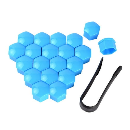 

Car Wheel Nut Caps Universal Auto Hub Screw Cover Replacement Dust-proof Tyre Nuts Bolts Protector with Clip Blue 17mm