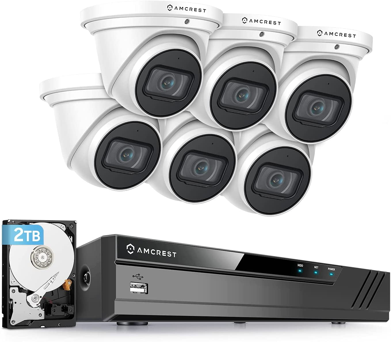 Amcrest 4K Security Camera System w/ 4K 8CH PoE NVR, 6 x 4K (8