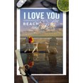 thumbnail image 3 of Adirondack Chairs on the Beach, Love You to the Beach and Back (9x12 Wall Art Print, Home Decor), 3 of 3