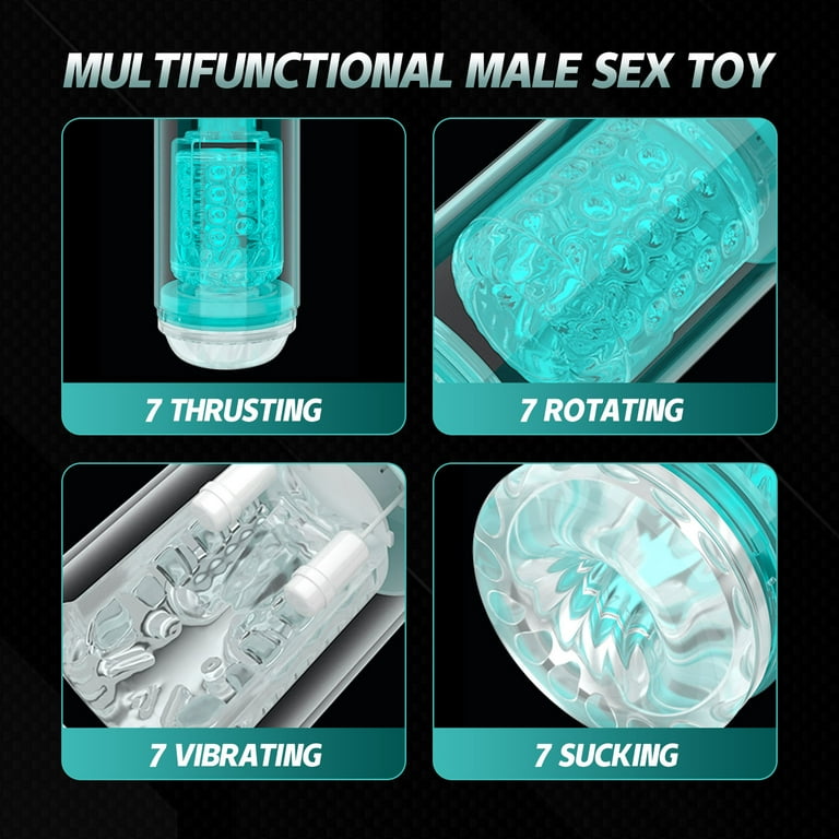4 IN 1 Male Sex Toy Automatic Male Masturbator Cup Adult Sex Toy for Men,7  Thrusting+Rotating+Vibrating+Sucking