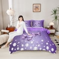 thumbnail image 4 of Castle Fairy Purple Floral Butterflies Full Size Comforter Sets 3-Piece for Kids Children Teens,Dreamy Princess Bedding Comforter Set,Crystal Bling Glitter Splash Lightweight Bedding Sets, 4 of 8