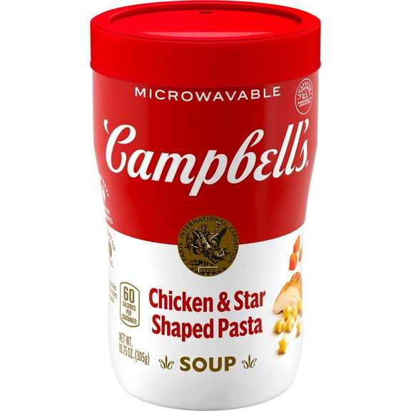 Sipping Soup, Chicken Soup with Star-Shaped Pasta, 10.75 oz Microwavable Cup