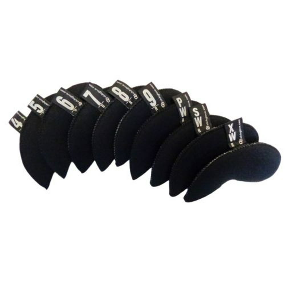 NEW Club Glove 9 Piece Neoprene Premium Golf Iron Covers 4SW+XW Black