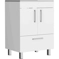 thumbnail image 2 of White Bathroom Vanity, Double Door Cabinet And One Drawer, Lustrous, 23.35in Depth, 18.2in Width, 32.61in Height, 59.91lb Weight Modern ,, 2 of 4