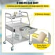 thumbnail image 4 of VEVOR Carrito utilitario con 3 estantes de acero inoxidable con ruedas, carrito rodante, rueda comercial, carrito de laboratorio dental (3 estantes/1 cajón) VEVOR Carrito utilitario, 4 of 8