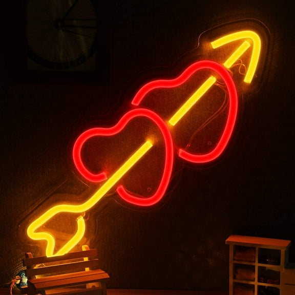 LED Neon Lights, Festival Wall Decor Art Neon Sign Light for Christmas, Home Decoration,Bedroom, Lounge, Office, Wedding, Valentine's Day Party Operated by USB (Heart)
