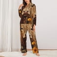 thumbnail image 2 of Yiaed Vintage Sunflower Cow Print Pajamas Women's Long Sleeve Sleepwear Soft Button Down Loungewear Pjs Lounge Set Nightwear Womens Pajama Pants-XX-Large, 2 of 7