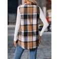 thumbnail image 6 of Cuteduck Womens Sleeveless Plaid Vest Wool Blazer Jackets Cardigan Outerwear Fall Winter Tops, 6 of 7