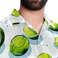 thumbnail image 5 of Tennis Men's Short Sleeve Spread Collar Poplin Button Down Casual Printed Summer Beach Unisex Shirts, 5 of 6