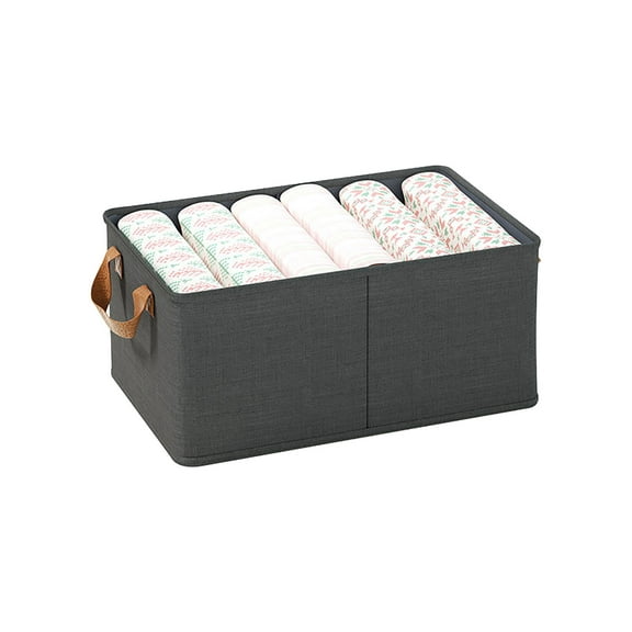Cinvoph Foldable Cloth Storage Box Closet Dresser Drawer Organizer Fabric Baskets Bins Containers for Clothes Underwear Socks Space-Saving Closets Storage 19"x11"x8"