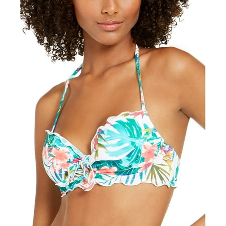 Sundazed HOT TROPICS Ava Printed Ruffle Bikini Swim Top  US 32D  UK 32D