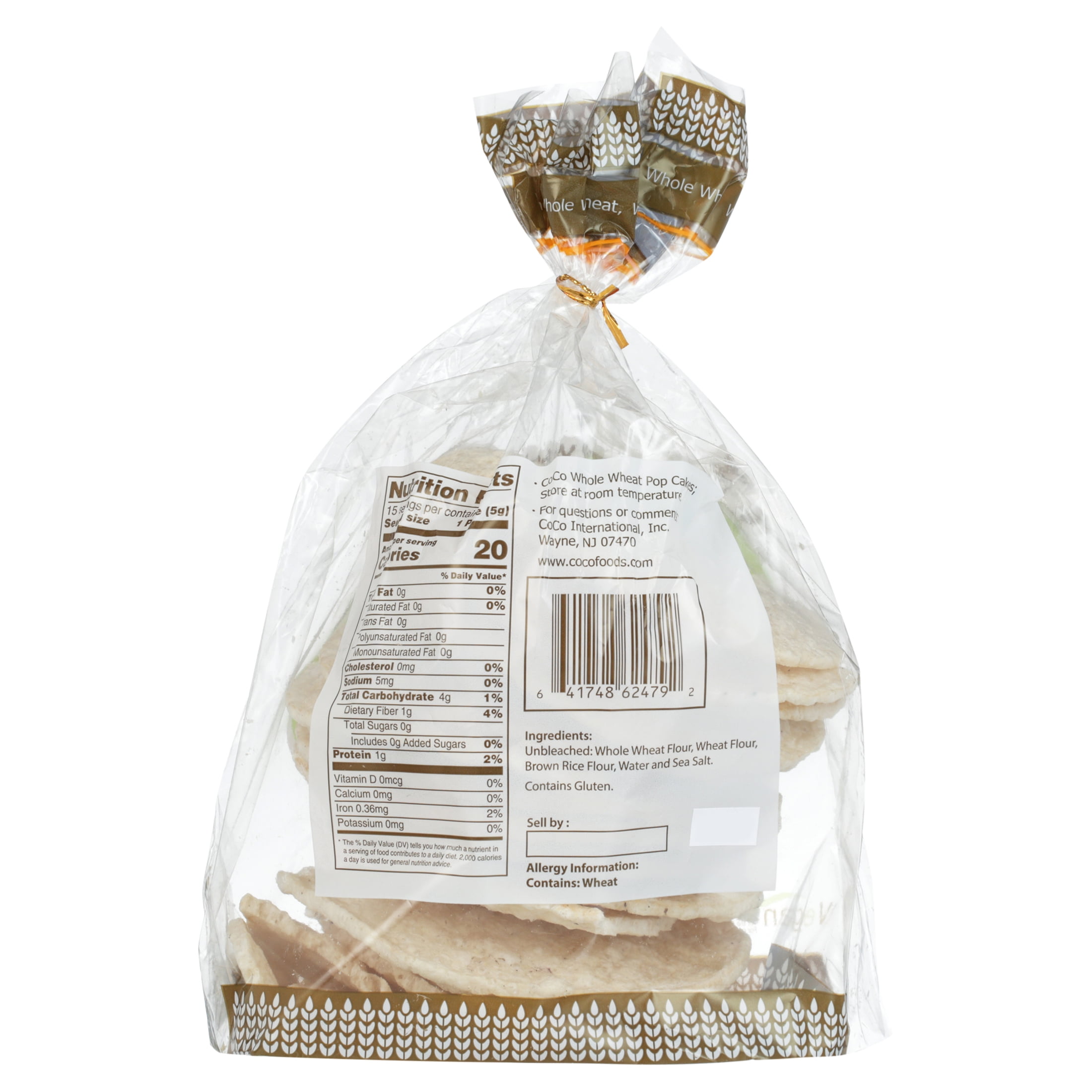 CoCo Lite Pop Cakes, Whole Wheat, 2.64 Oz