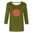 thumbnail image 4 of Blusas para Mujeres Casual 3/4 Manga Cuello Redondo Impreso Suelto, Mujer 3/4 Manga Tops Y Blusas para Diario, 4 of 4
