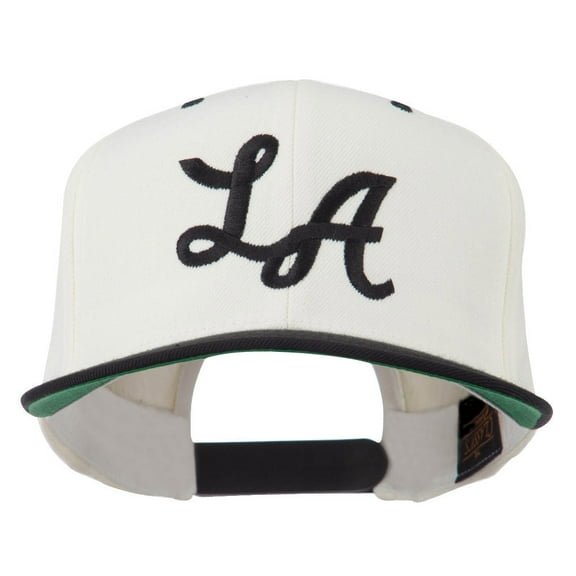 LA Embroidered Snapback Cap - Natural Black OSFM