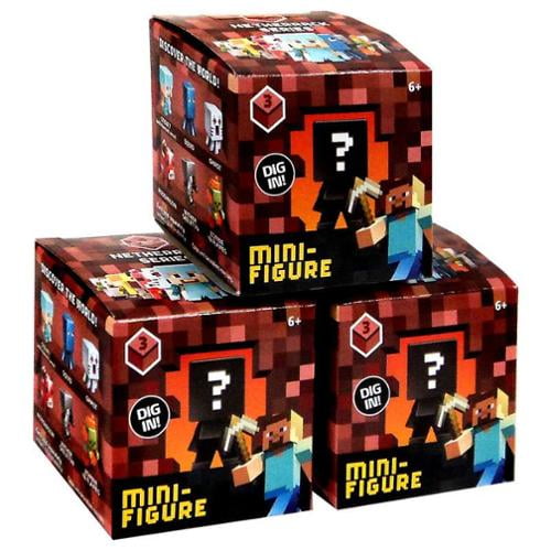 Minecraft Set of 3 Minecraft Netherrack Series 3 Mini Figure Mystery ...