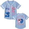 thumbnail image 6 of Disney Lilo & Stitch Girls Baseball Jersey Shirt Button Down Kids Tee Stitch Angel Sizes 4-16, 6 of 8