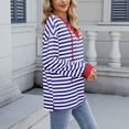 thumbnail image 6 of Craaazy Womens Striped Sweatshirt Drawstring V Neck Pullover Long Sleeve Striped Color Block Tops Casual Loose Comfy Blouse Gifts For Women, 6 of 8