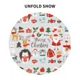 thumbnail image 4 of XMXT Waterproof Table Cloth, Christmas Elements Illustration Polyester Round Tablecloth for Dining Room Party Decor Tablecloths, 60 inches, 4 of 8