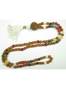 Mogul Rudraksha Navgraha Rosary Mala Prayer Bead Meditation Necklace Bracelet 108+1